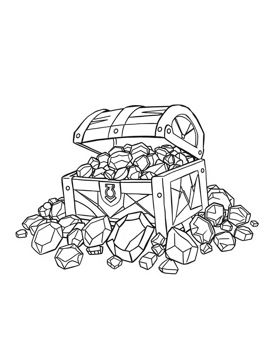 A pile of treasure with gemstones