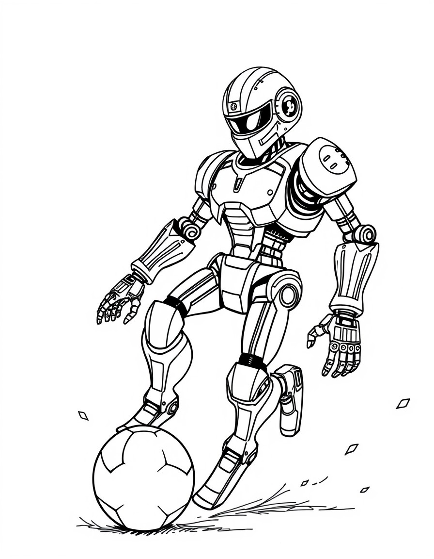 a robot playing football