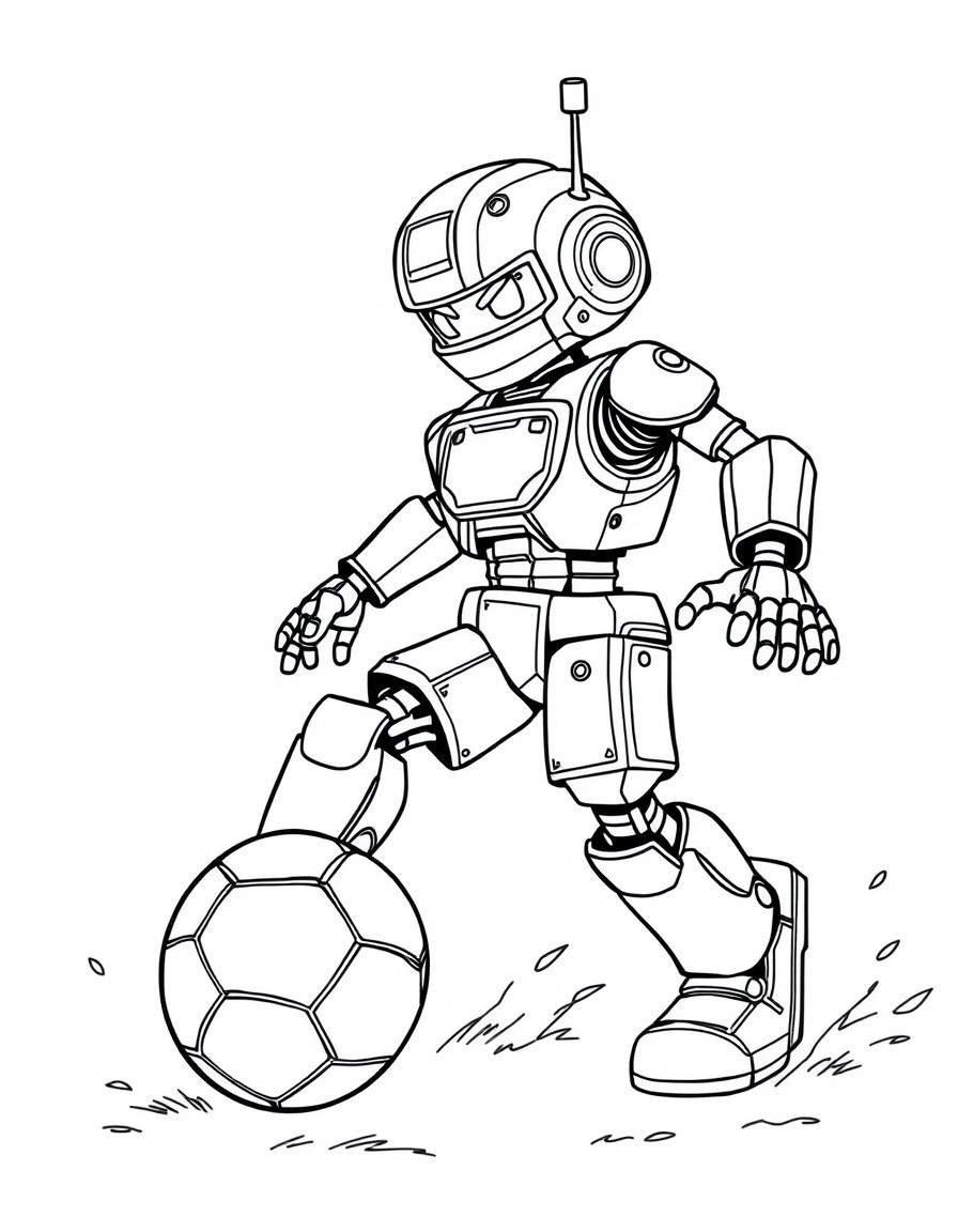 a robot playing football