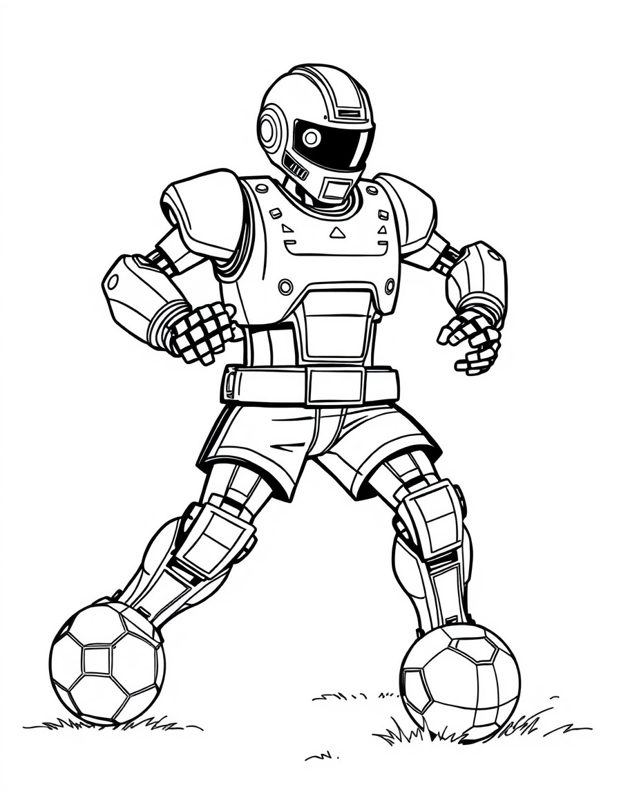 a robot playing football