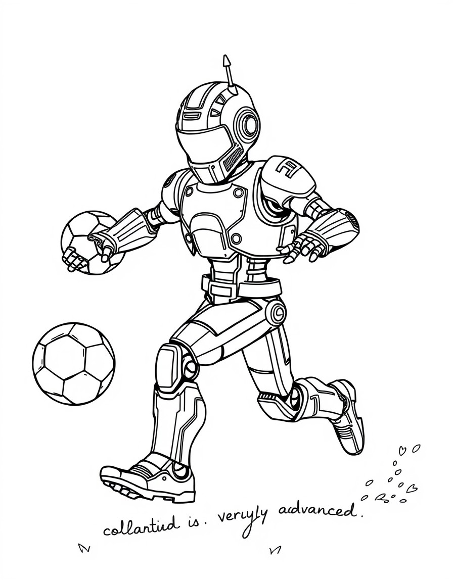 a robot playing football