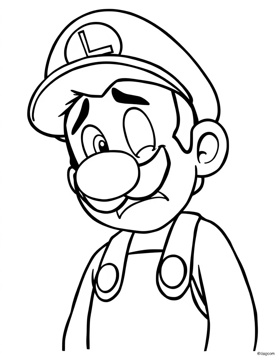 luigi not wearing a hat and crying