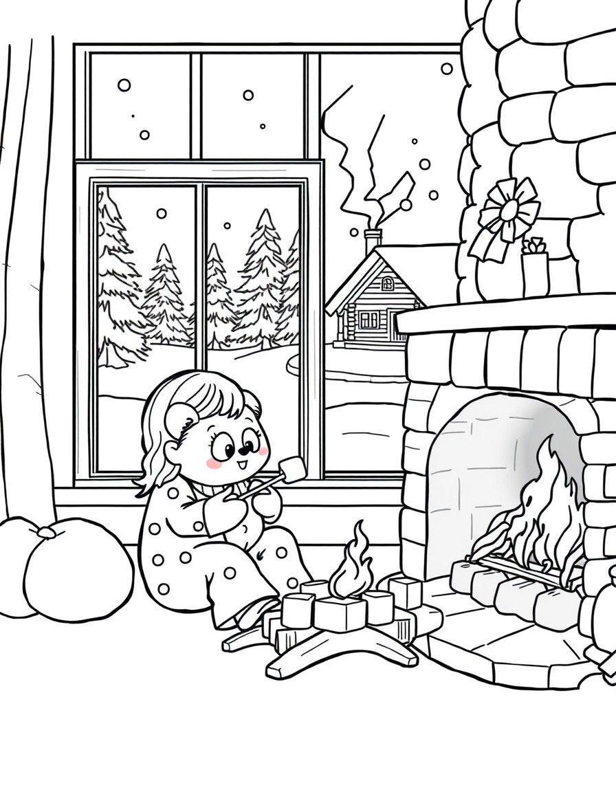 Cozy Winter Scenes Coloring Pages Cool Coloring Pages