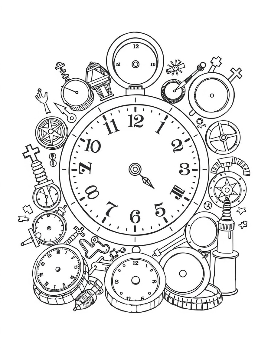 a collection of tiny artifacts related to time measurement through history