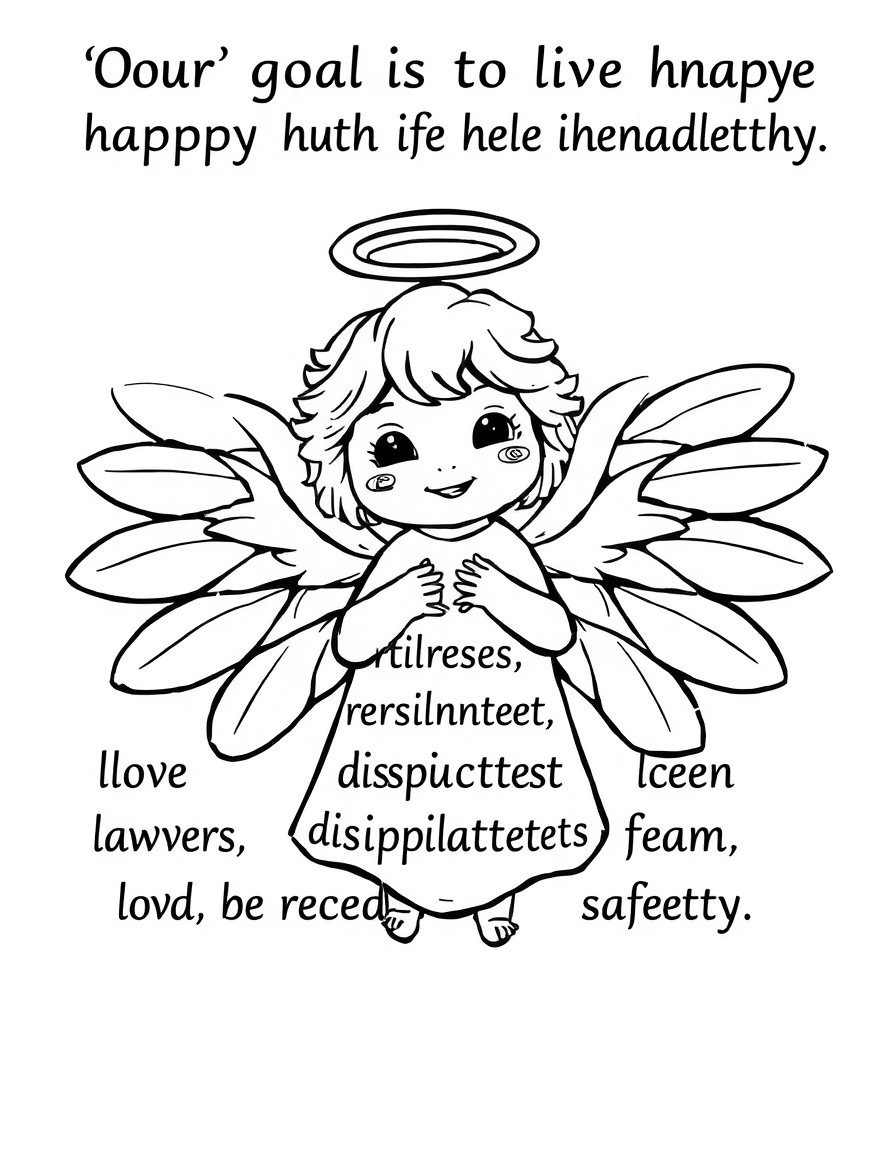 a creature angel with the text Our goal is to live happy healthy lives enjoying our own company. Love dissolves anger love releases resentment love dissipates fear and love creates safety.