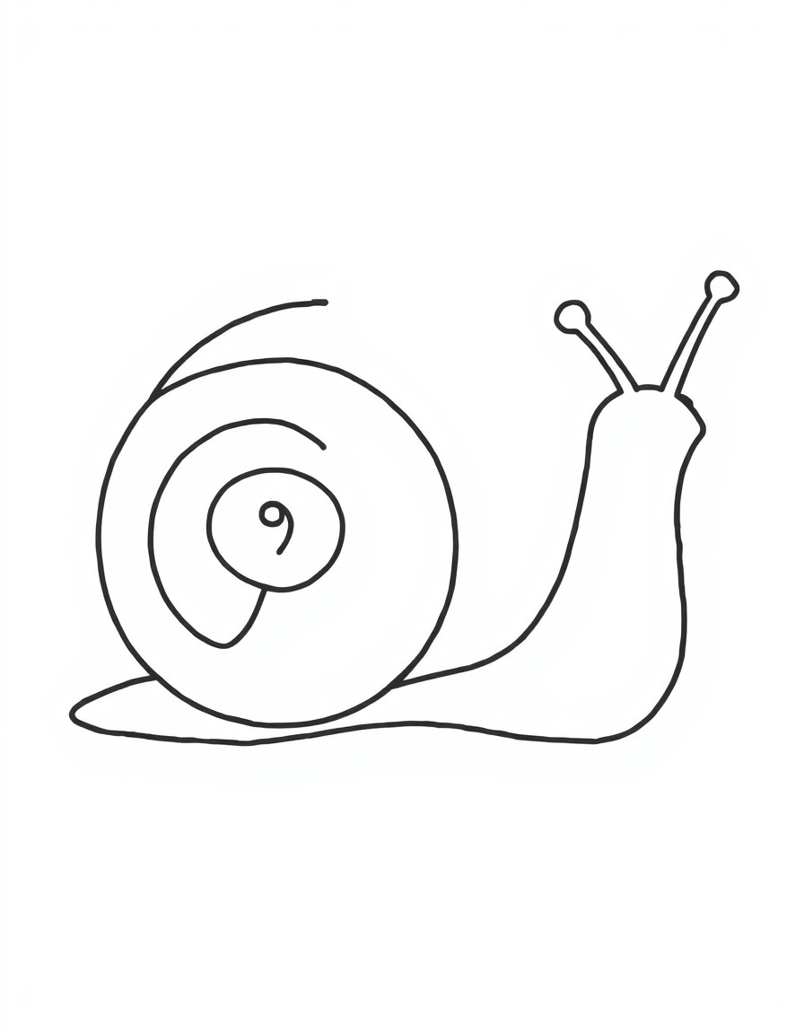 a snail that has four large spirals in its shell that a child could write things in