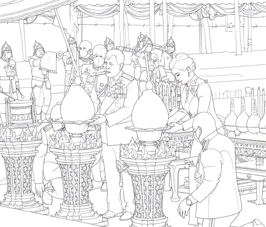 Make this a high-quality black and white COLORING PAGE with white background, only black lines, NO big gray areas, and clear, thick bold outlines, well-defined shapes, and clean edges. Remove all shad