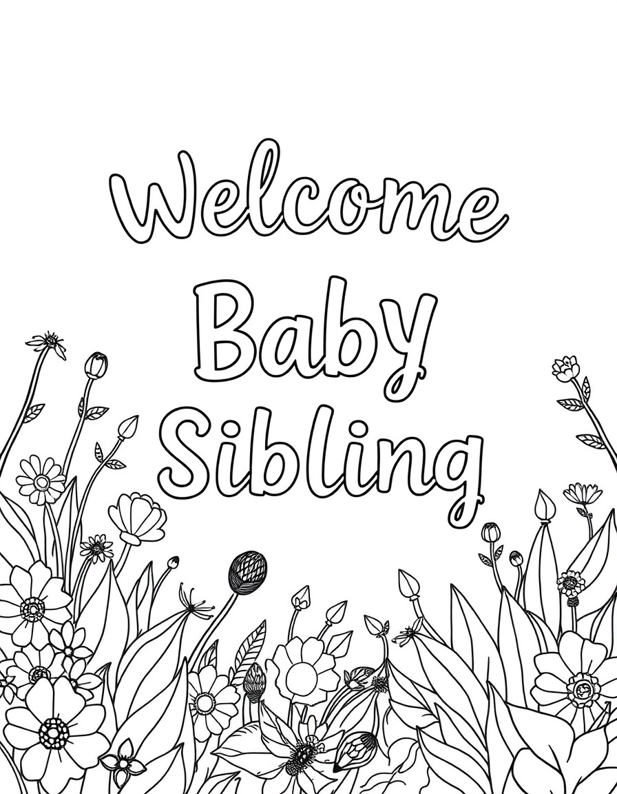 gender-neutral, welcome baby sibling, nature-inspired