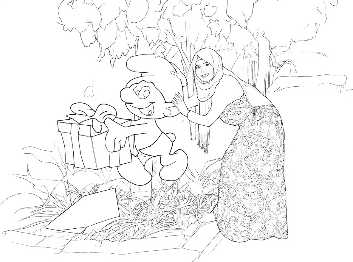 Make this a high-quality black and white COLORING PAGE with white background, only black lines, NO big gray areas, and clear, thick bold outlines, well-defined shapes, and clean edges. Remove all shad