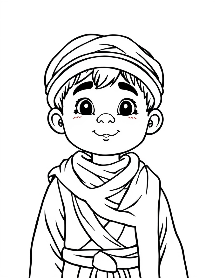 A boy wearing thob