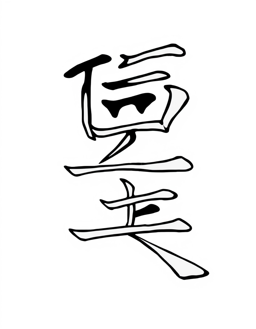 A coloring page of the kanji