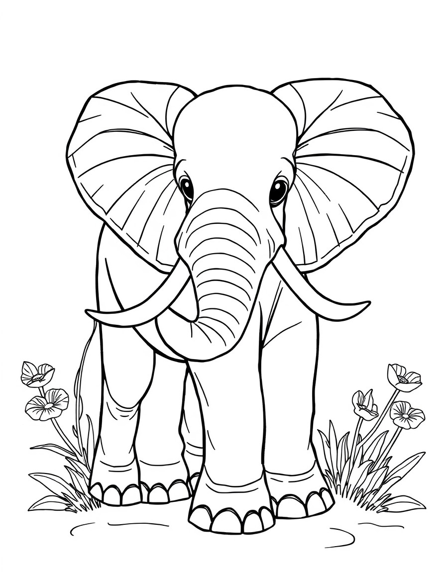 um elefante fofo todo pontilhado