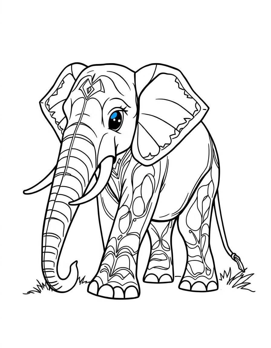 um elefante como o contorno em pontinhos