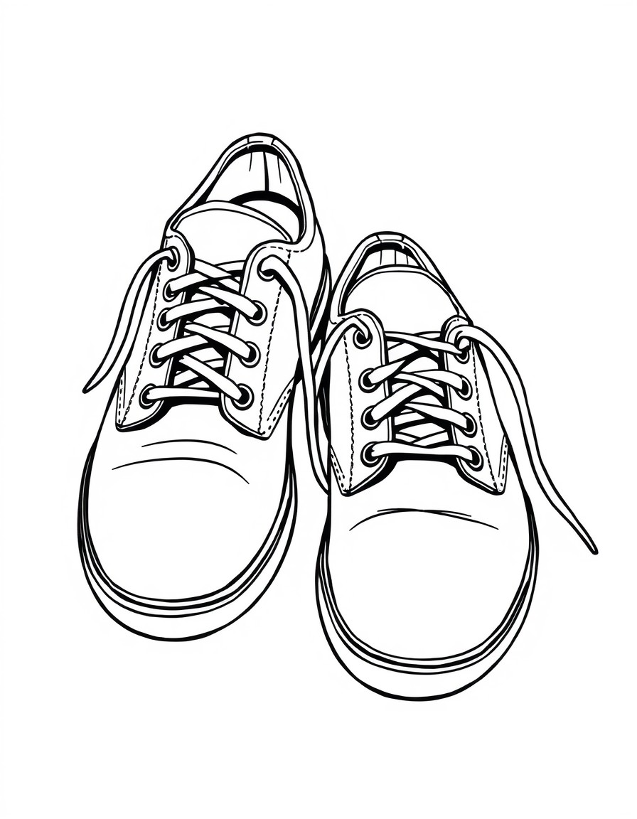 A pair of shoes with laces