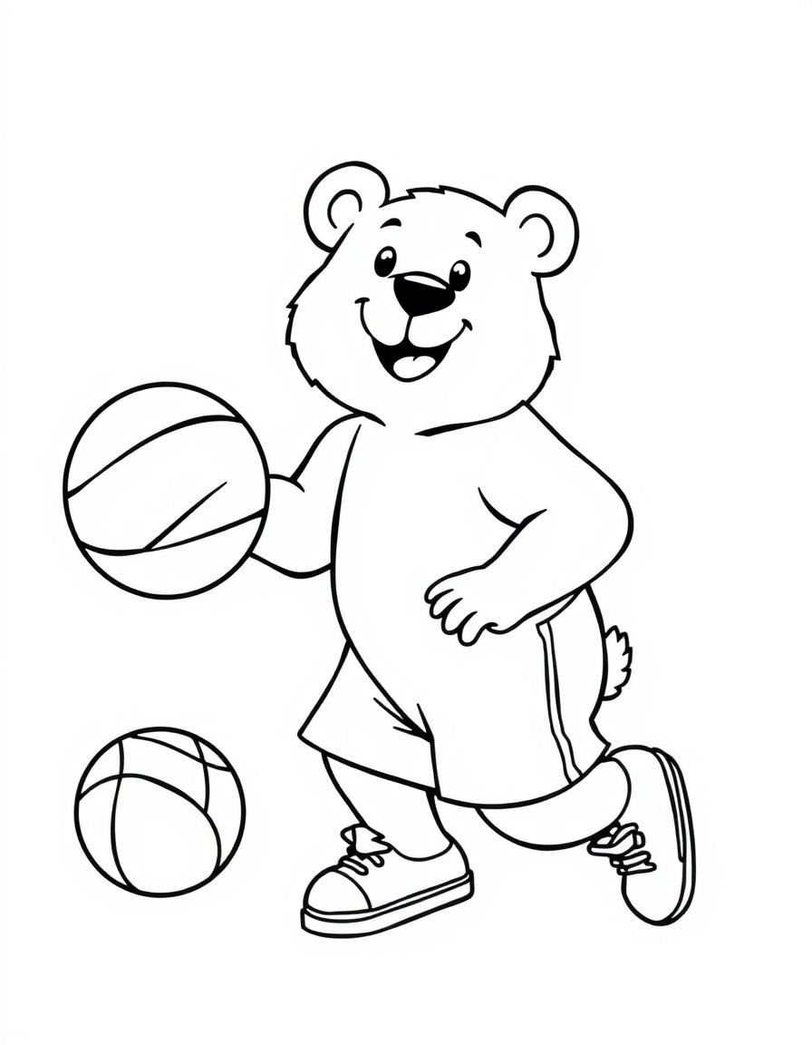 bear playing basketball