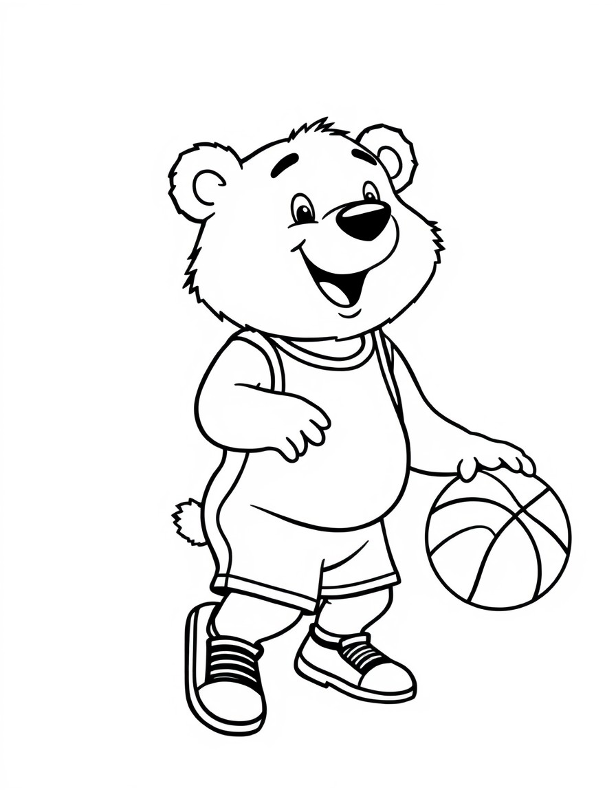 bear playing basketball