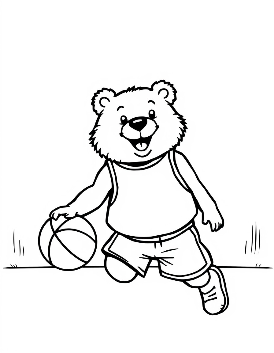 bear playing basketball