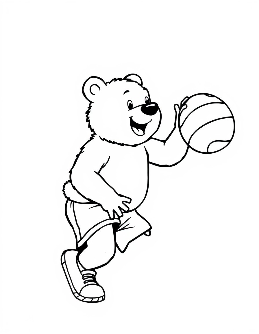 bear playing basketball