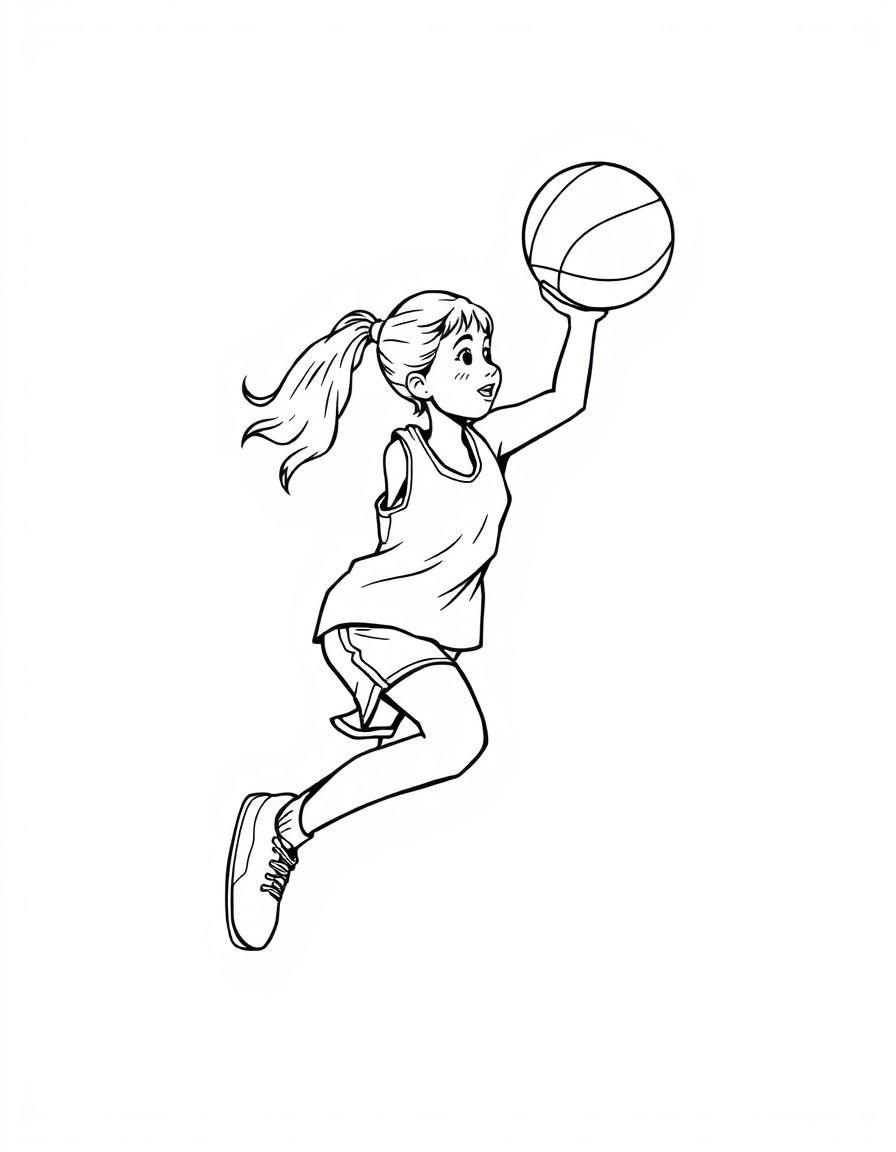 girl playing basketball