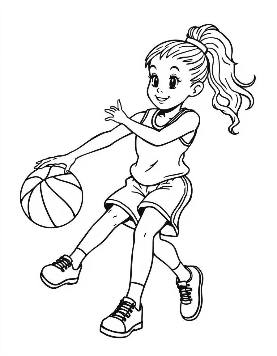 girl playing basketball