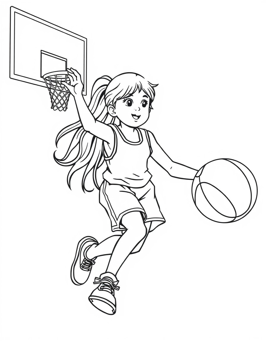 girl playing basketball