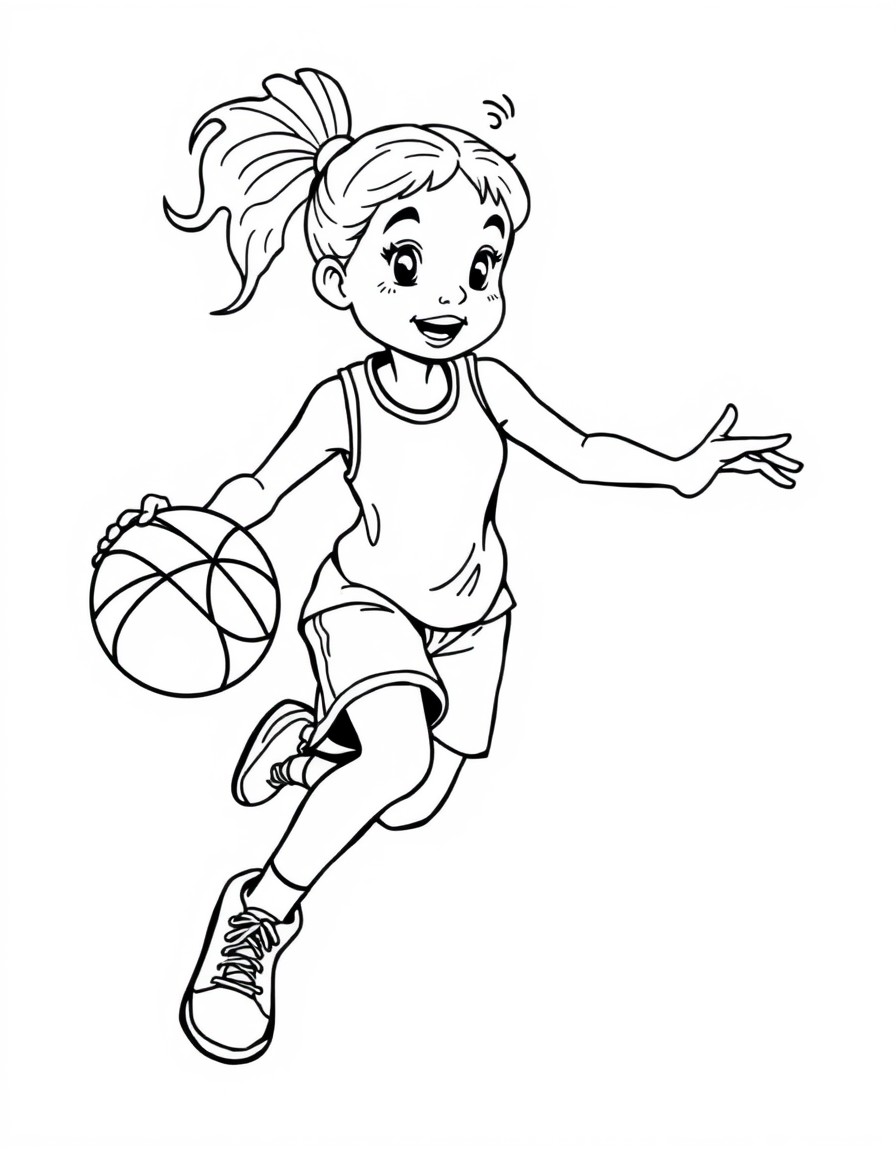 girl playing basketball