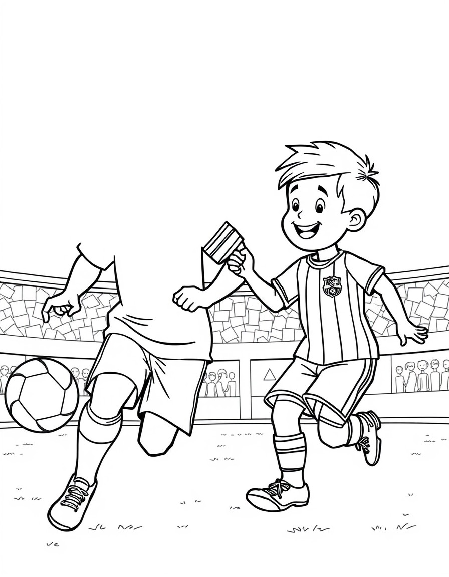 Lionel Messi and boy called Easton having a fun time on the soccer pitch