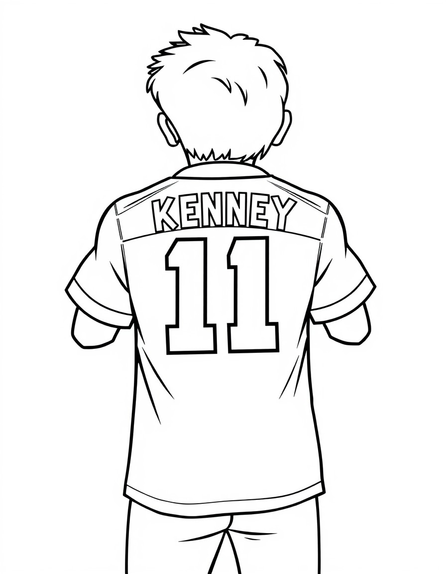 Add the Kenney to the back on the boys jersery