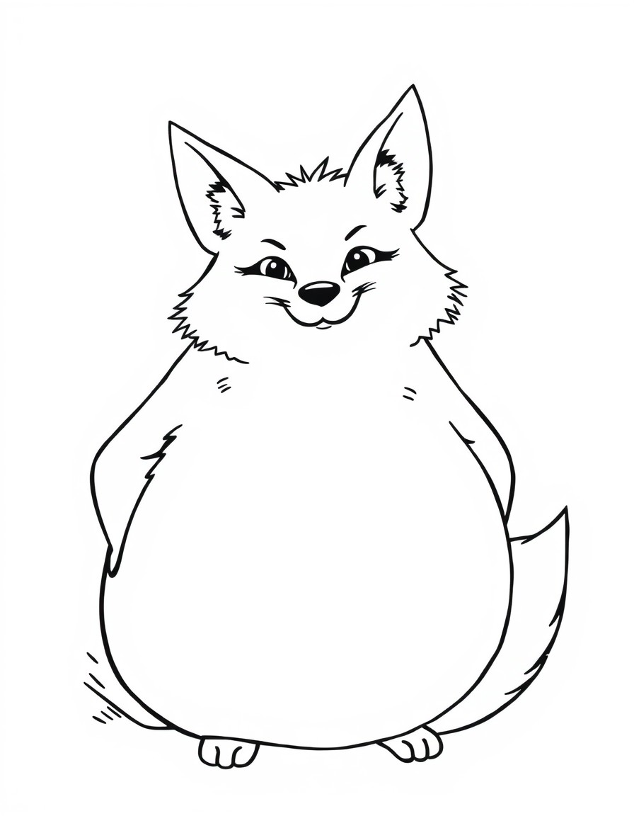 A chubby out of shape pot bellied red fox looking smug.