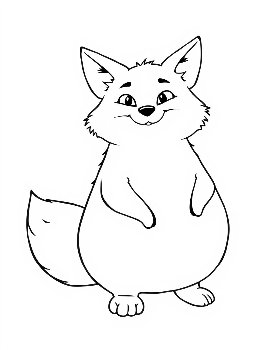 A chubby out of shape pot bellied red fox looking smug.