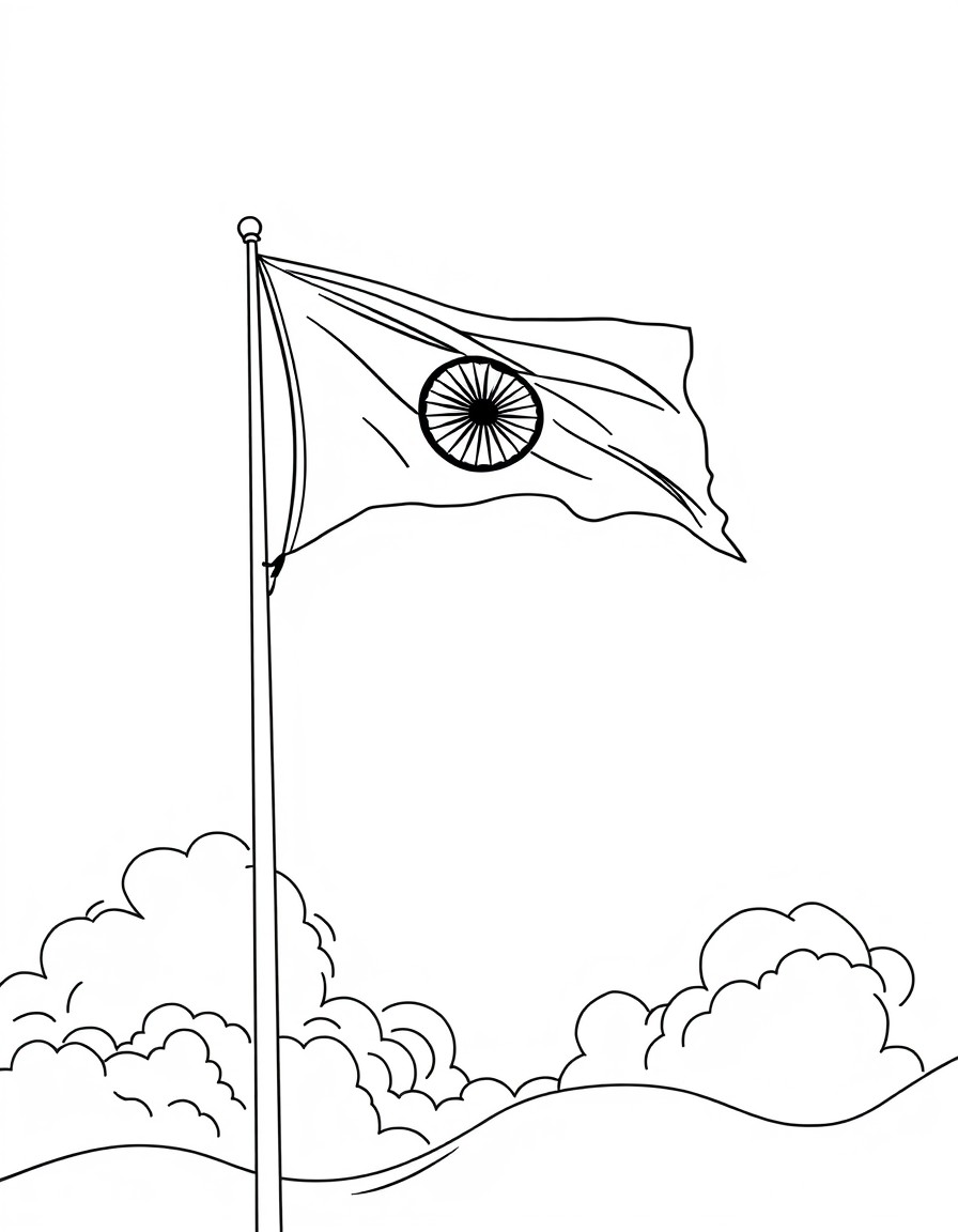 Indian flag flying high in sky on the republic day rep