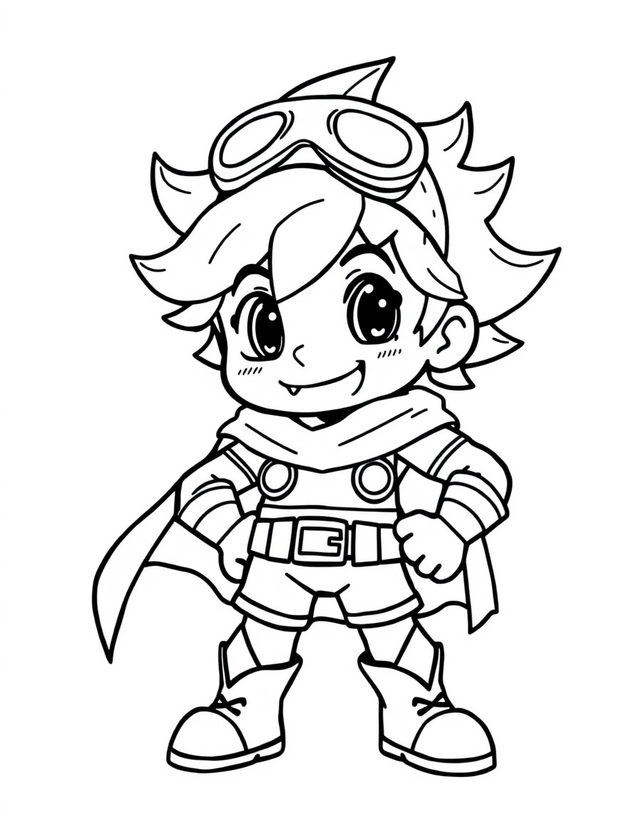 Deku in his hero costume smiling