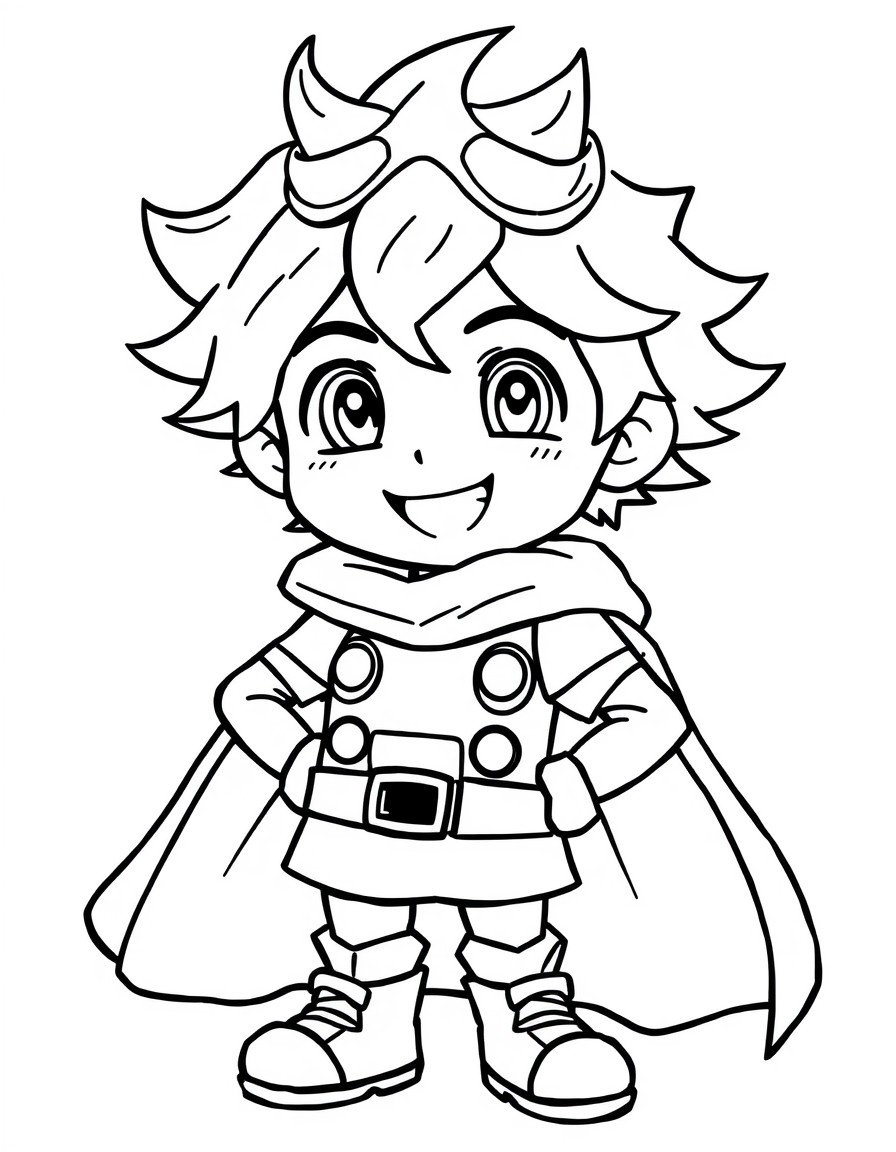 Deku in his hero costume smiling