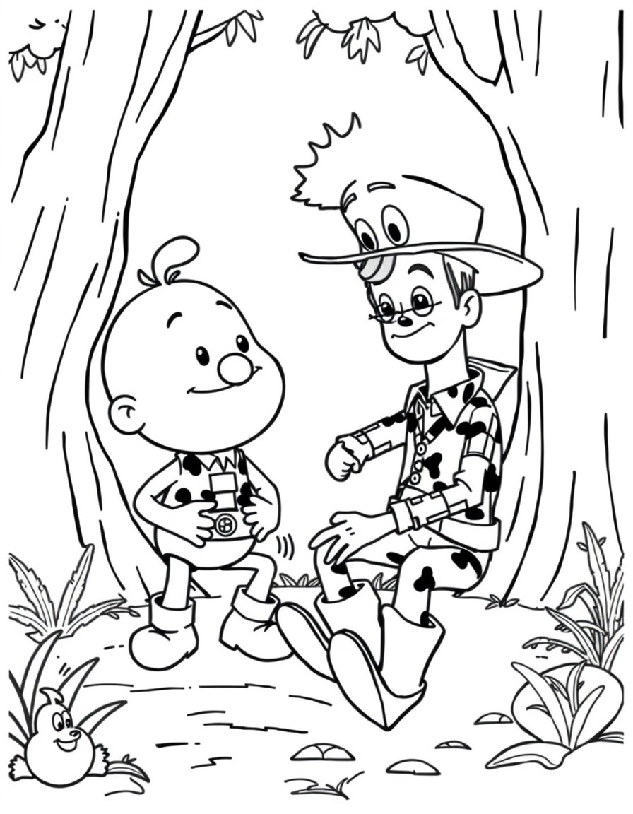 Wimpykid and Woody playing with each other