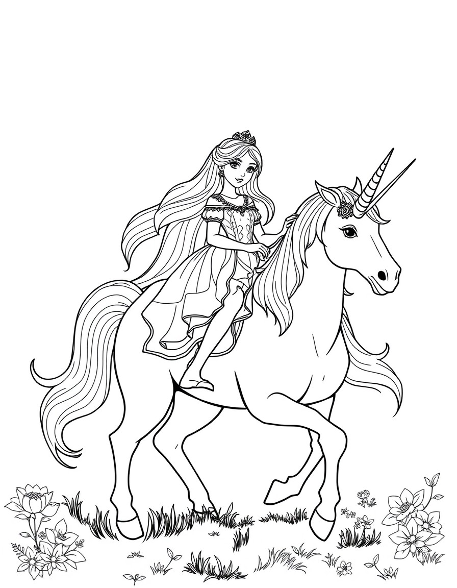 Princess riding in Unicorn