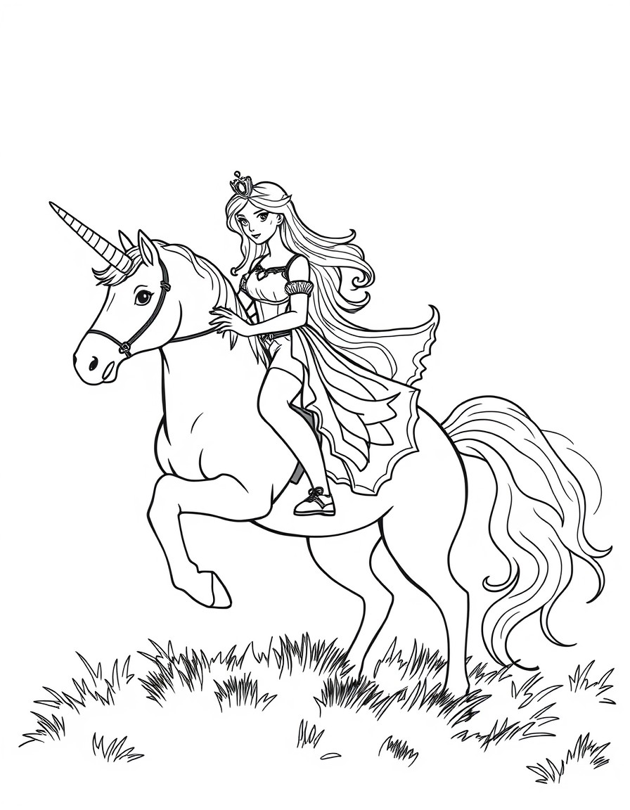 Princess riding in Unicorn