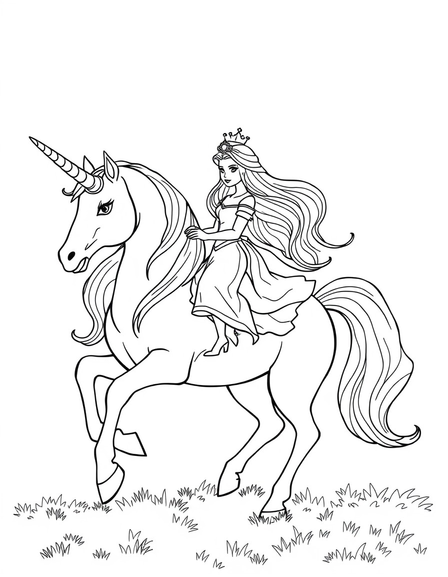 Princess riding in Unicorn