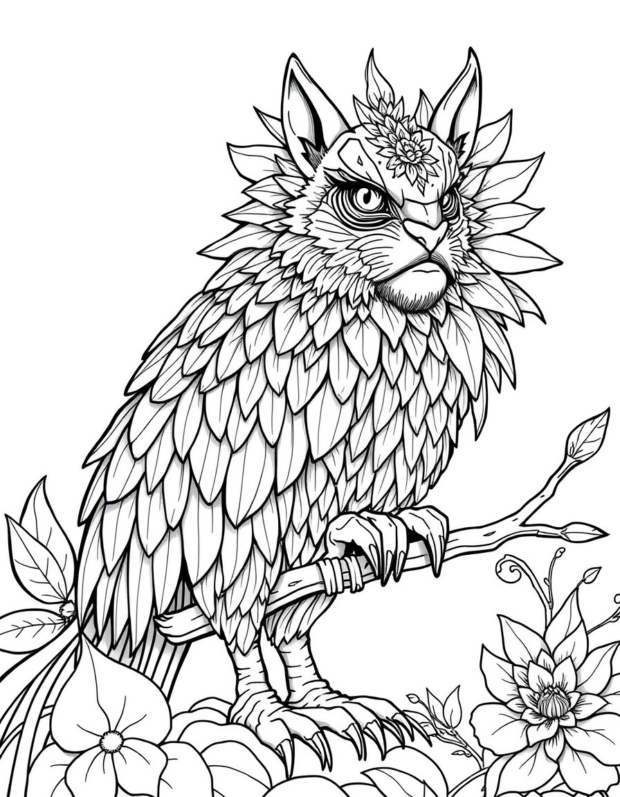 coloring page with pure white background and solid black lines only, no grayscale or shading: , precise black outlines, intricate details for advanced coloring, clear outlines with good coloring spaces, perfect for printing