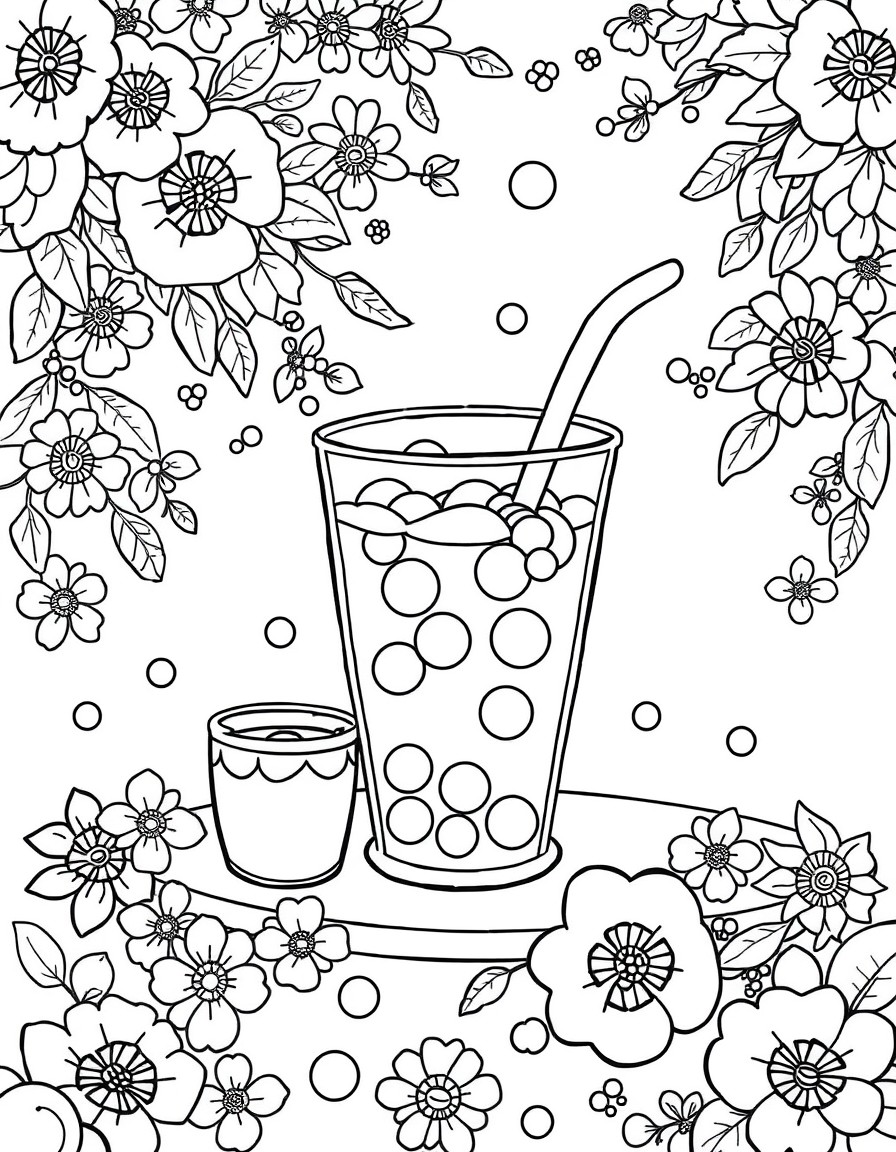 cute bubble tea party