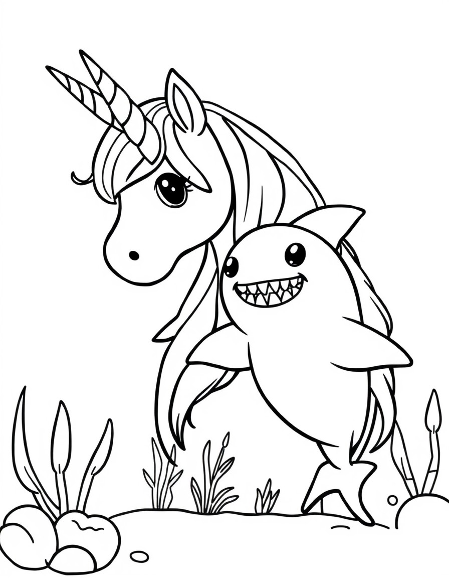 unicornios e baby shark