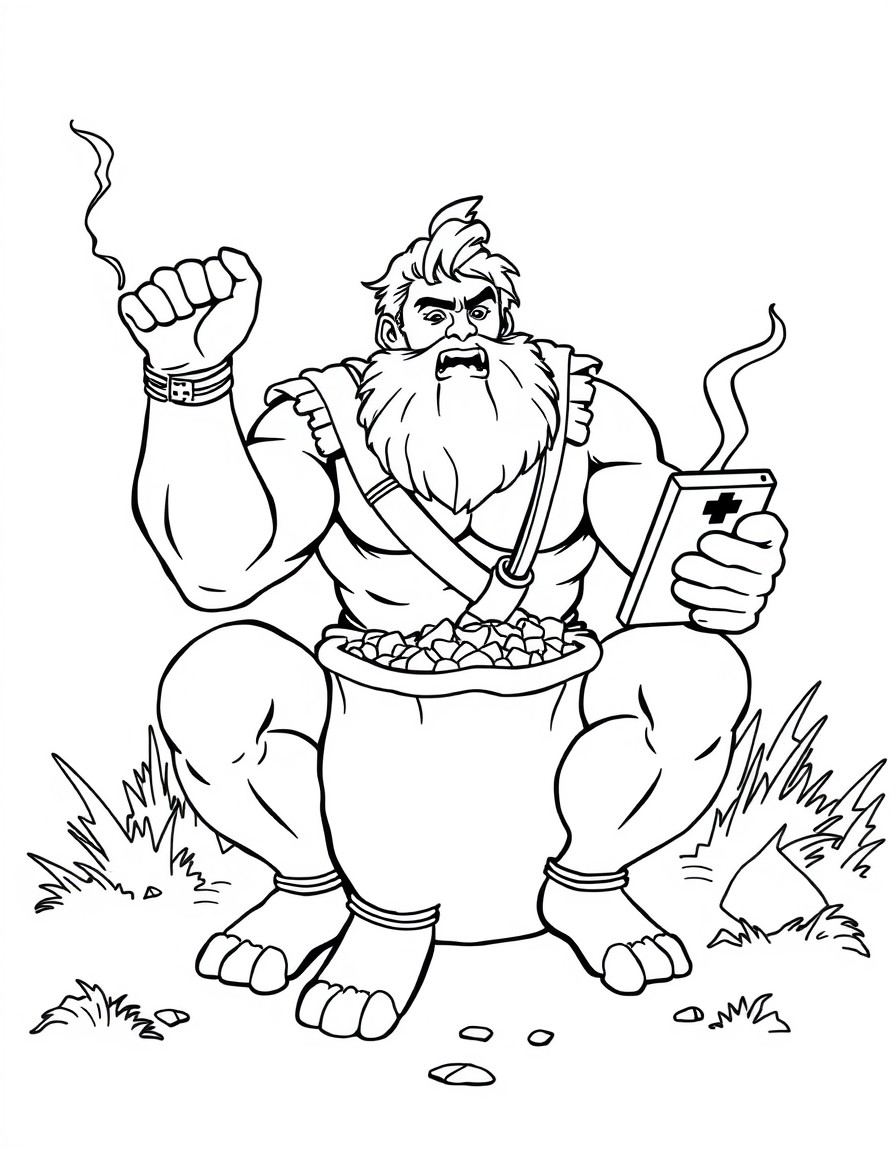 Create a picture of hercules taking a dump while playing fortnite and talking trash