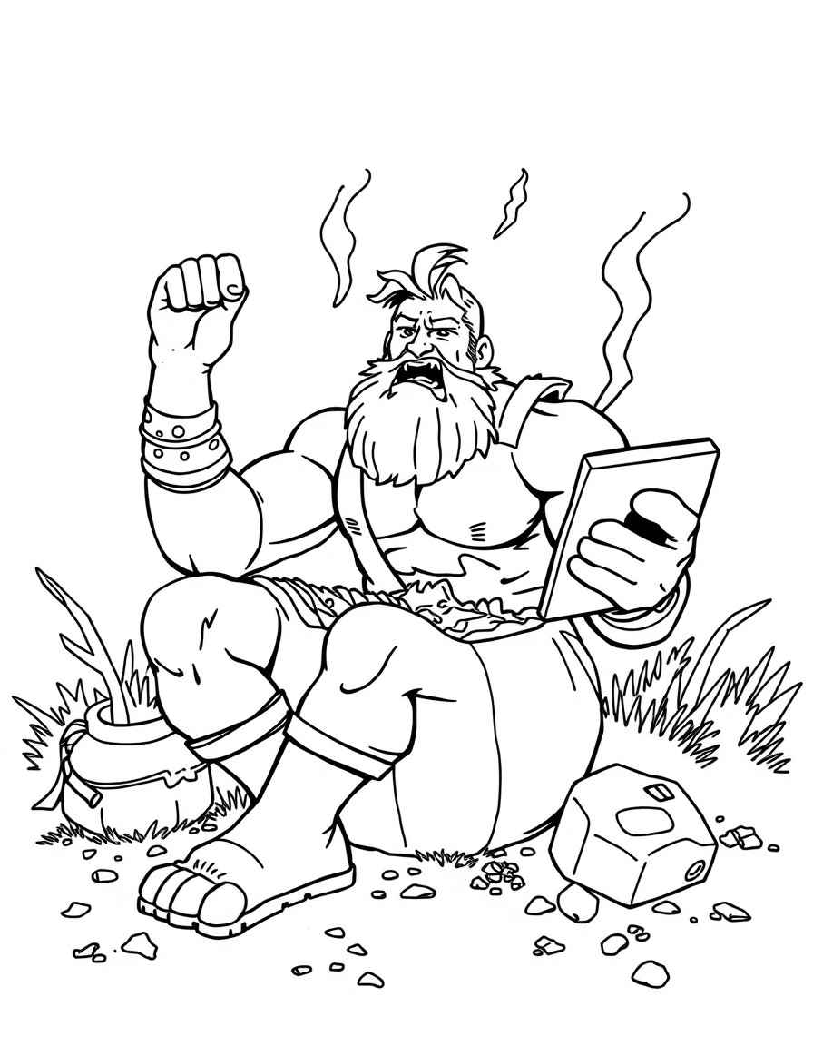 Create a picture of hercules taking a dump while playing fortnite and talking trash