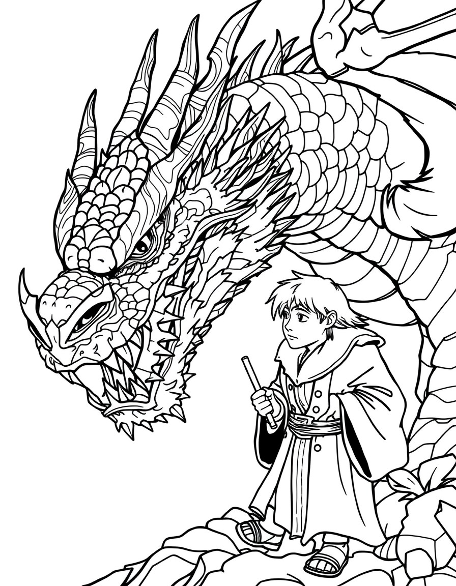 Smaug the dragon and Bilbo Baggins from The Hobbit