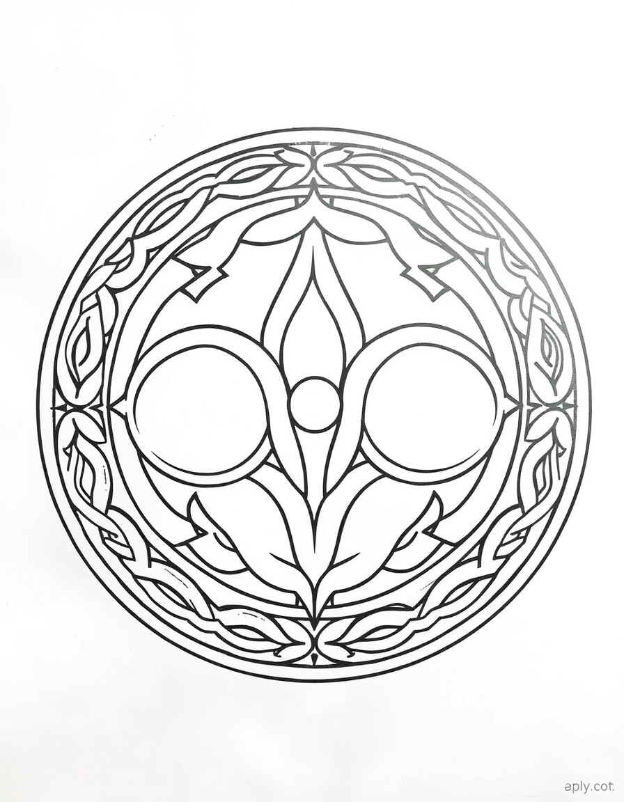 The ancient Celtic symbol takes center stage, intricately drawn with bold lines and light shading to emphasize its mystical and ancient roots. The Triple Moon element is subtly integrated into the d
