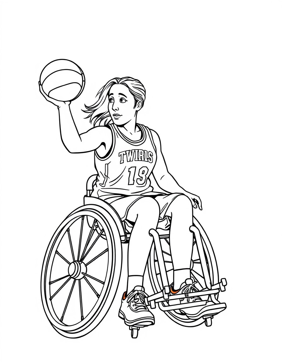 Female wheelchair basketball player