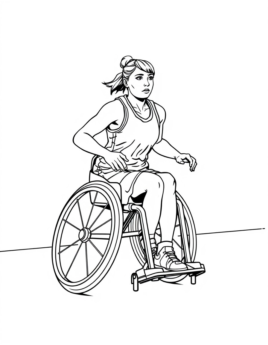 Female wheelchair basketball player