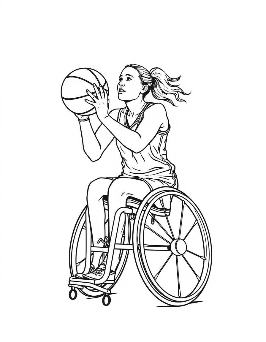 Female wheelchair basketball player