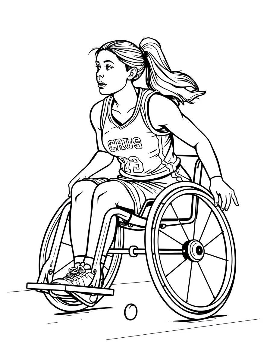 Female wheelchair basketball player