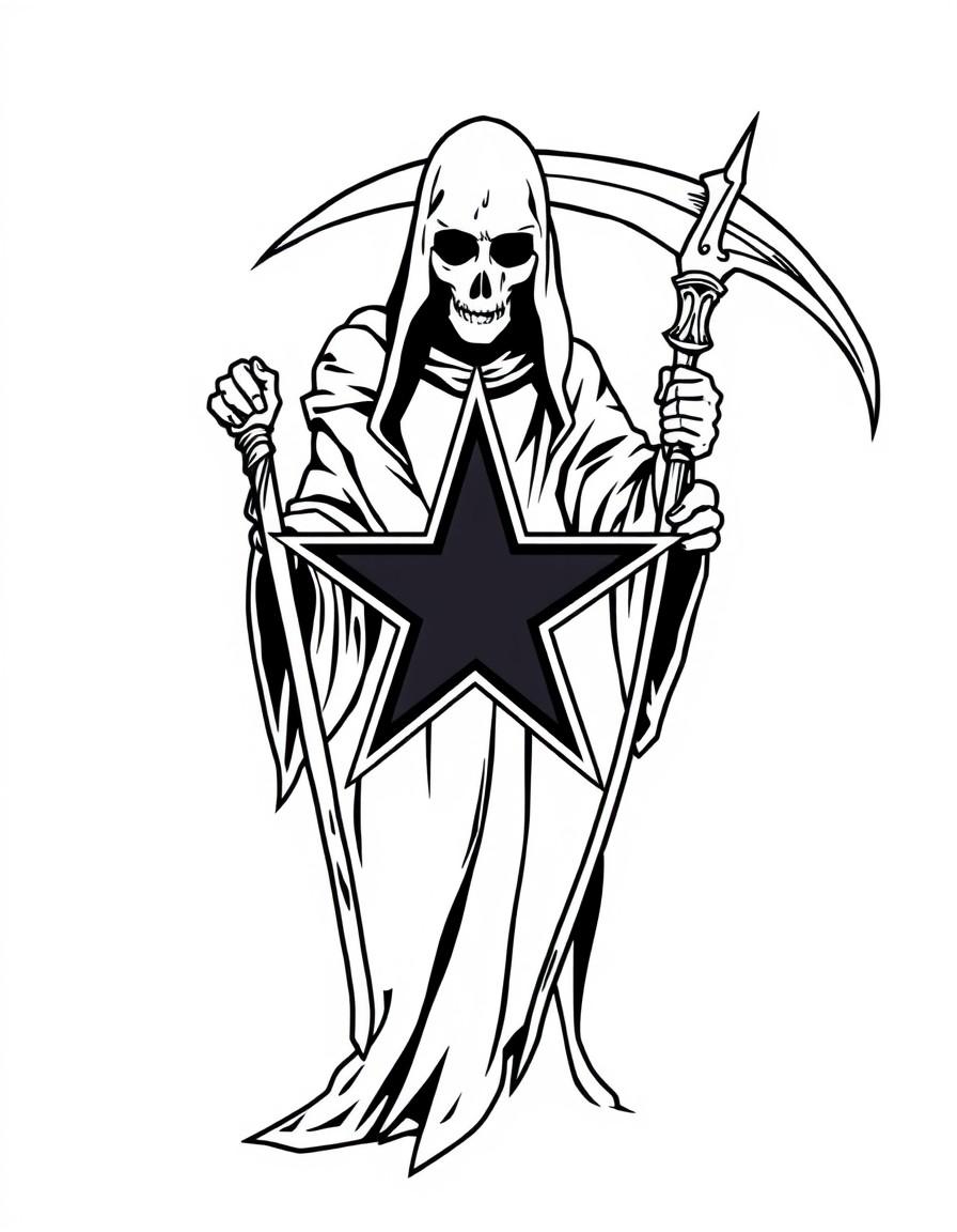 Dallas cowboys logo and grim reaper