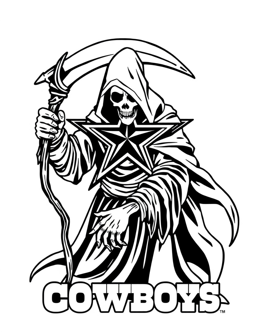 Dallas cowboys logo and grim reaper
